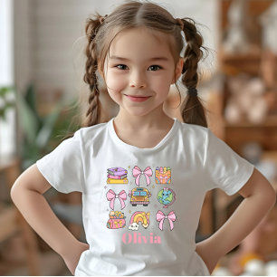 Schul-Pink-Schleifen Schulbedarf personalisierter  T-Shirt