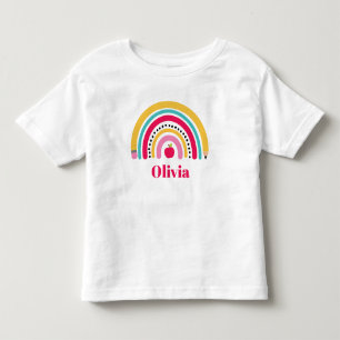 Schul-Regenbogen personalisierter Name zurück zur Kleinkind T-shirt