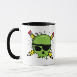 Schul-Schädel-überquerte Stifte unverzichtbar für Tasse