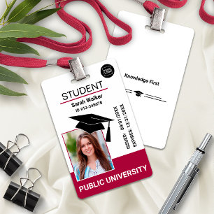 Schul-Studenten-Foto-ID-Abzeichen Burgund Ausweis