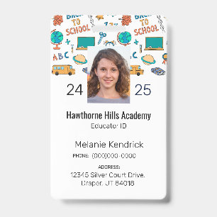 Schul-Symbole Homeschool-Lehrer-ID-Ausweis Ausweis