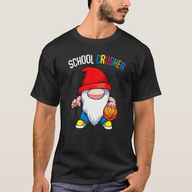 Schulabbrecher zurück zur Schule Niedlicher Gnome  T-Shirt (Vorderseite)