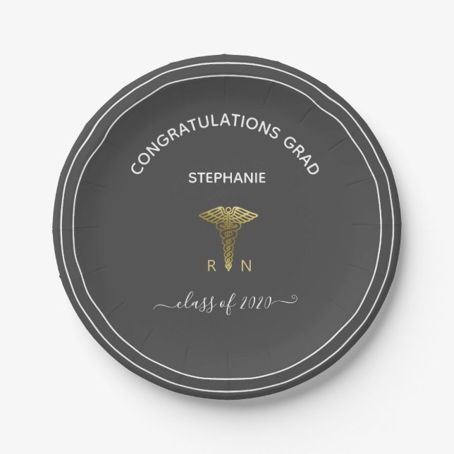 Schulabbrecherpartei Dunkelgrau Pappteller (Vorderseite)