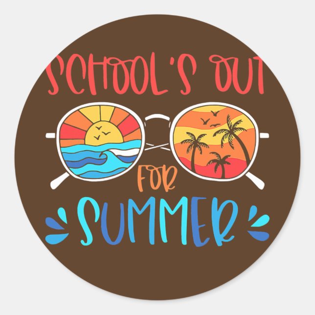 Schulabend im Sommer im letzten Schultag Runder Aufkleber (Vorderseite)