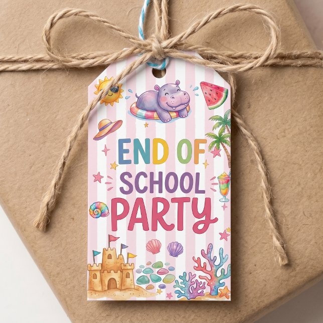 Schulabschluss-Party-Streifen Geschenkanhänger (Von Creator hochgeladen)