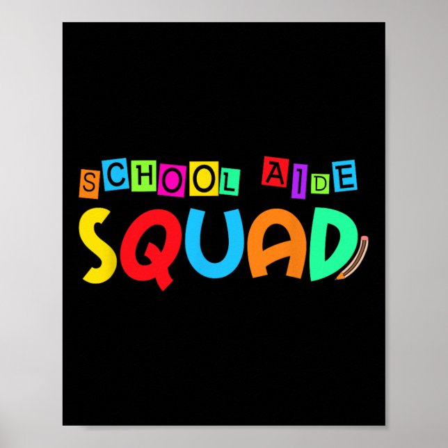 Schulassistententeam Zurück zur Schule Lehrer Erst Poster (Vorne)