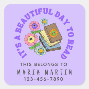 Schulaufkleber, der den Namen liest, gehört zum Te Quadratischer Aufkleber