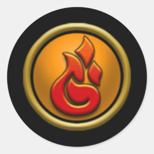 Schulaufkleber des Feuer-Wizard101 Runder Aufkleber
