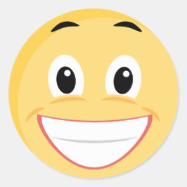 Schulaufkleber mit Gesicht Emoji Runder Aufkleber