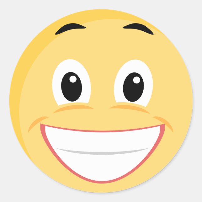 Schulaufkleber mit Gesicht Emoji Runder Aufkleber (Vorderseite)