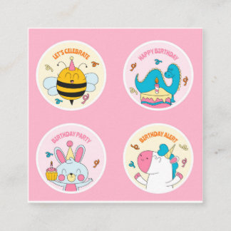 Schulaufkleber Quadratische Visitenkarte