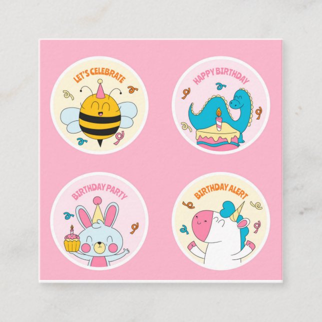 Schulaufkleber Quadratische Visitenkarte (Vorderseite)