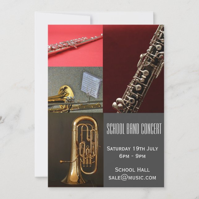Schulband-Konzert Einladung (Vorderseite)