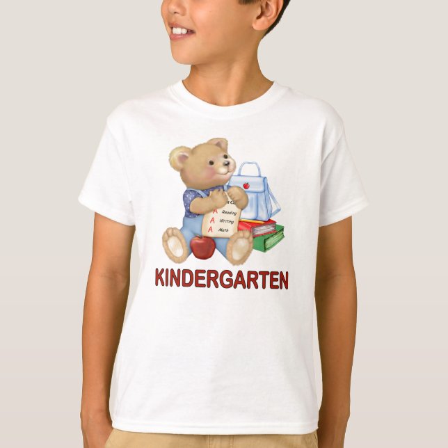 Schulbär - Kindergarten T-Shirt (Vorderseite)