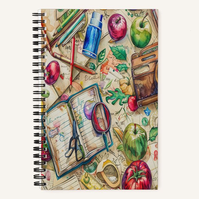 Schulbedarf 5,5" x 8,5" SpiralNotebook Notizbuch (Vorderseite)