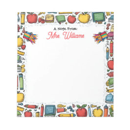 Schulbedarf des Lehrers Notizblock