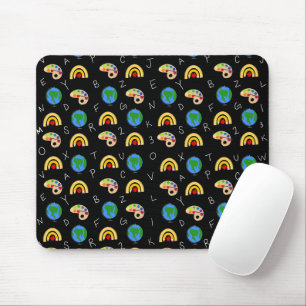 Schulbedarf mit Zahlen und Alphabet Mousepad