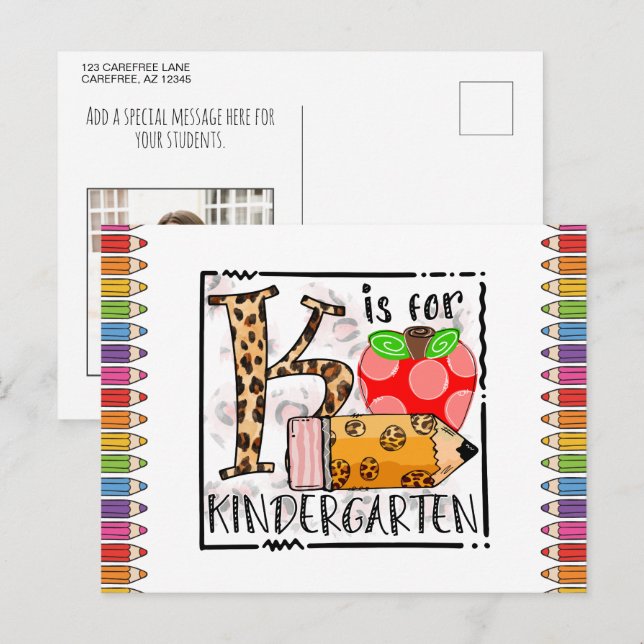 Schulbedarf Postkarte (Vorne/Hinten)