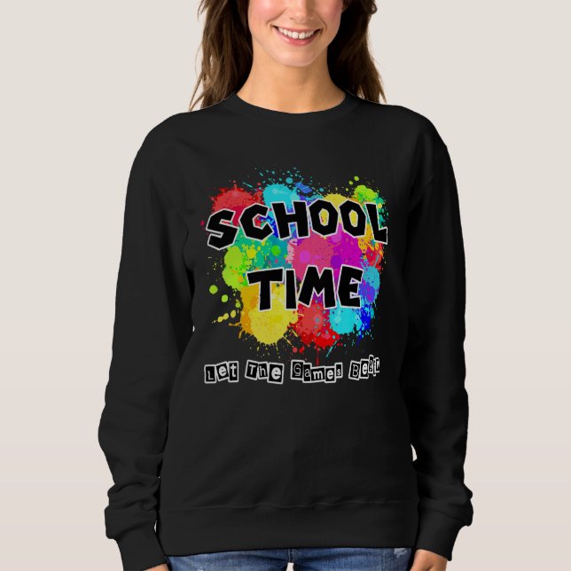 Schulbeginn Erstklassige Kinder Anmeldung Cool Spr Sweatshirt (Vorderseite)