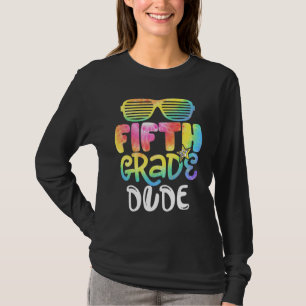Schulbeginn Sonnenbrille Tie Dye Schüler der fünft T-Shirt