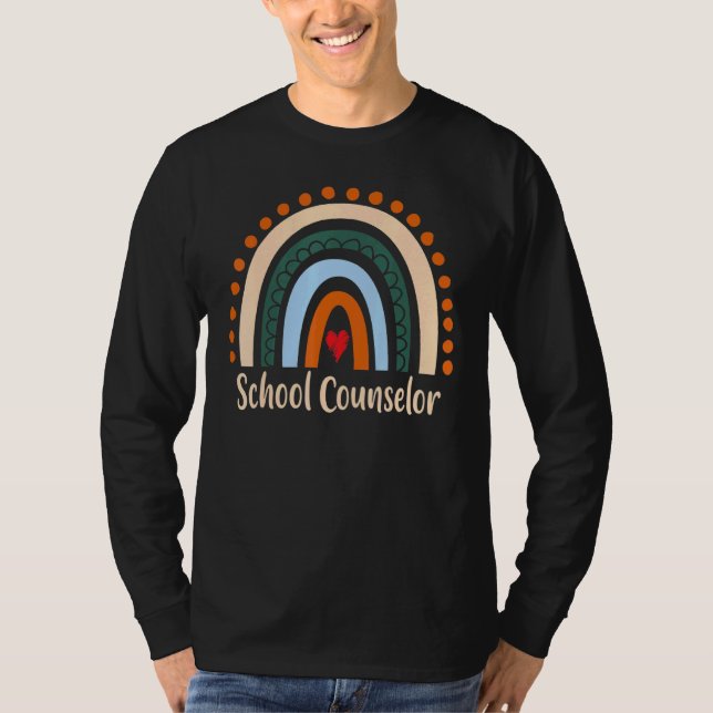 Schulberater Boho Regenbogen Abschluss Danke T-Shirt (Vorderseite)