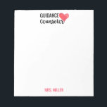 Schulberater für Personalisiertes Rotes Herz Notizblock<br><div class="desc">Schulberater Personalisiert Red Heart Note Pad of Paper. Ein blaues Herz mit den Worten Begleitung Berater am oberen Rand dieses Notizblocks. Personalisieren Sie mit dem Namen Ihres bevorzugten Beraters am unteren Ende des roten Schriftartes. Stilvolle,  moderne Geschenke für Schulberater.</div>