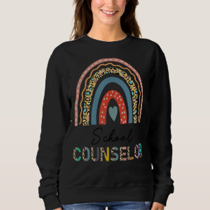 Schulberater Leopard Rainbow Aufwertung Zurück Sweatshirt