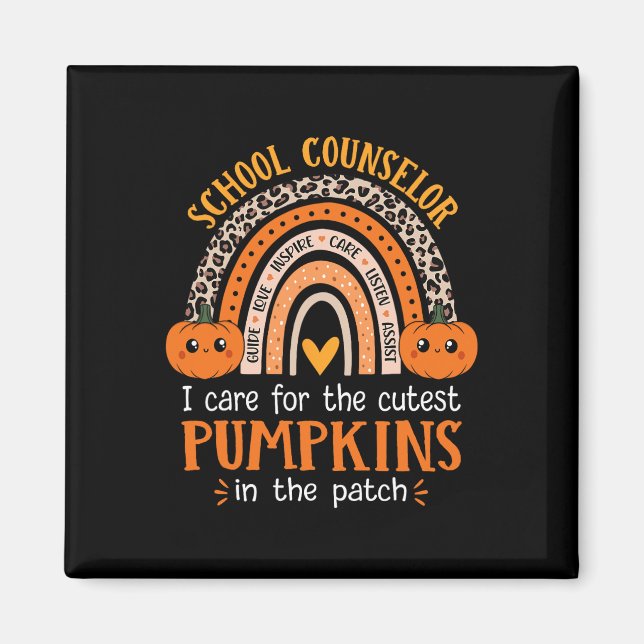 Schulberater Rainbow Leopard Print Halloween C Magnet (Vorne)