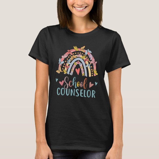 Schulberater Rainbow Print Counselor T-Shirt (Vorderseite)