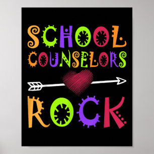 Schulberater Rock Heart Book School Counselor Poster