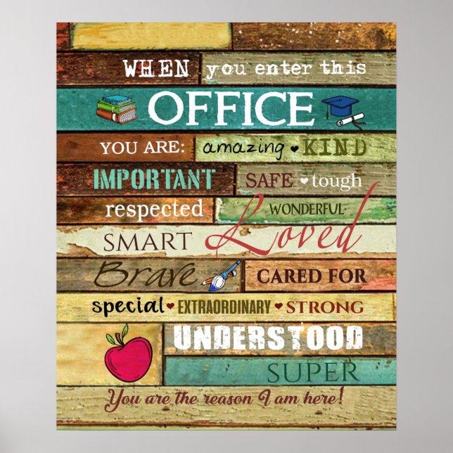 Schulberater, wenn Sie dieses Büro betreten Poster (Vorne)