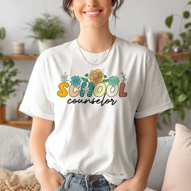 Schulberater Wildblume Lehrer Niedliche Mama Funny T-Shirt (Von Creator hochgeladen)