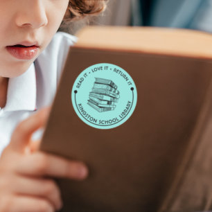 Schulbibliothek Lies es Liebe es Gib es zurück Anp Runder Aufkleber