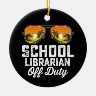 Schulbibliothekar außer Dienst am letzten Schultag Keramik Ornament