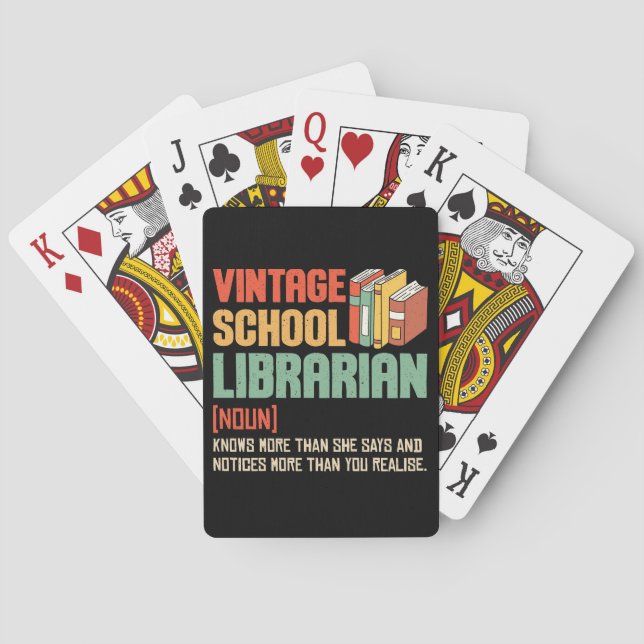 Schulbibliothekar Aussprache Lustig Spielkarten (Rückseite)