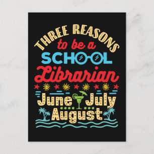 Schulbibliothekar Lustige drei Gründe Sommerferien Postkarte