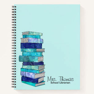 Schulbibliothekar Personalisiertes Notebook (blau) Notizbuch