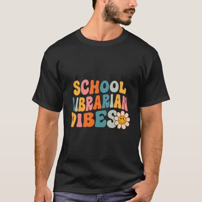 Schulbibliotheken erster Schultag Retro L T-Shirt (Vorderseite)