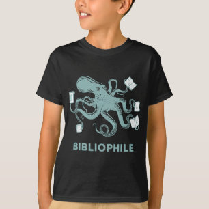 Schulbibliotheksgeschenk Oktopus Lesebuch T-Shirt