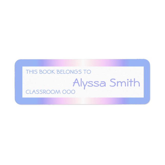 Schulbuch Name Klasse Labels Rainbow Ombre (Vorne)