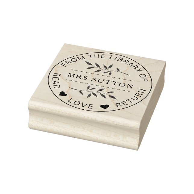 Schulbücherplatte LEAF Lehrer Gummistempel (Stempel)