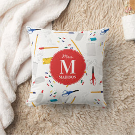 Schulbüros und Handwerksmaterial Mustermonogramm Kissen