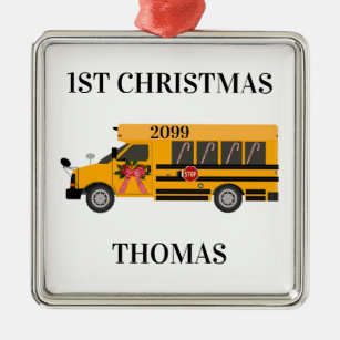 Schulbus 1 Weihnachtsstopp Ornament Aus Metall