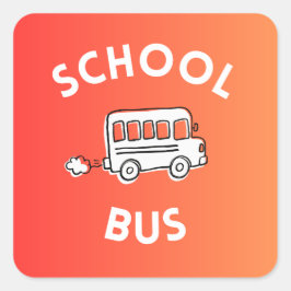 Schulbus-Aufkleber für Kinder Quadratischer Aufkleber