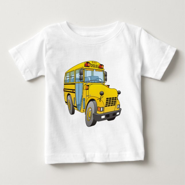 Schulbus-Cartoon Baby T-shirt (Vorderseite)