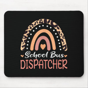 Schulbus Dispatcher Leopard Regenbogen Mousepad