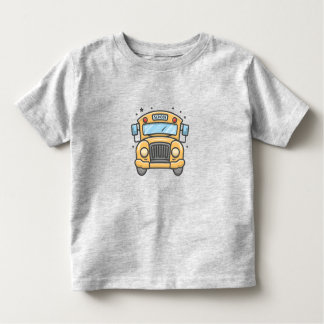 Schulbus im Stil eines Cartoon - VollFrontdesign Kleinkind T-shirt