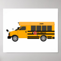 Schulbus Kinder Décor Print Poster