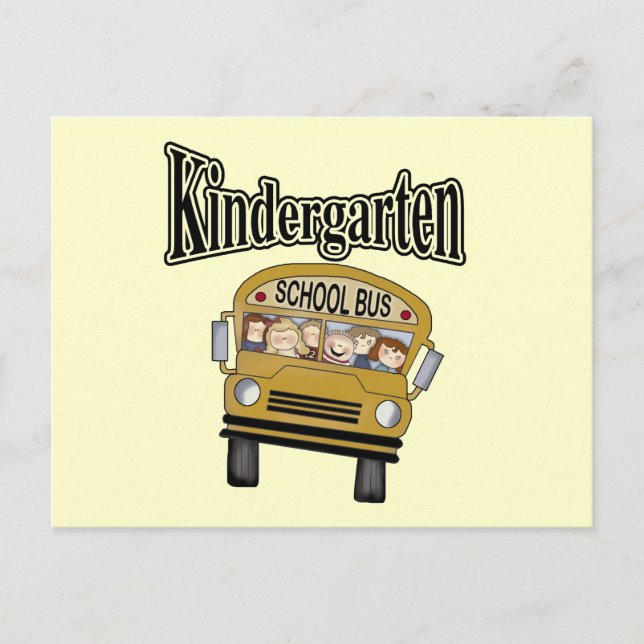 Schulbus Kindergarten Tshirts und Geschenke Postkarte (Vorderseite)