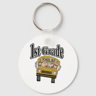 Schulbus mit Kinder1. Grad Schlüsselanhänger